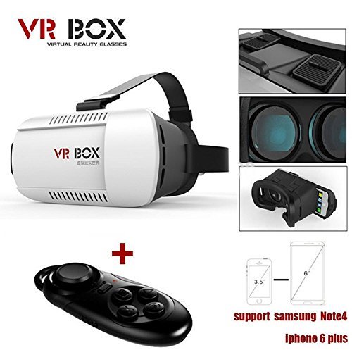 New Cardboard VR Box Version VR Vitual Reality Glasses Rift + Bluetooth Control Gamepad for 4.7" - 6.0" Smart Phone