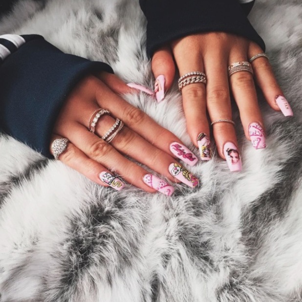 Kylie Jenner shares picture of her Barbie nails on Instaram 24th September 2015