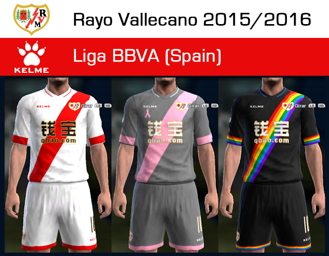 PES 2013 Rayo Vallecano Update GDB Kits Season 2015-2016