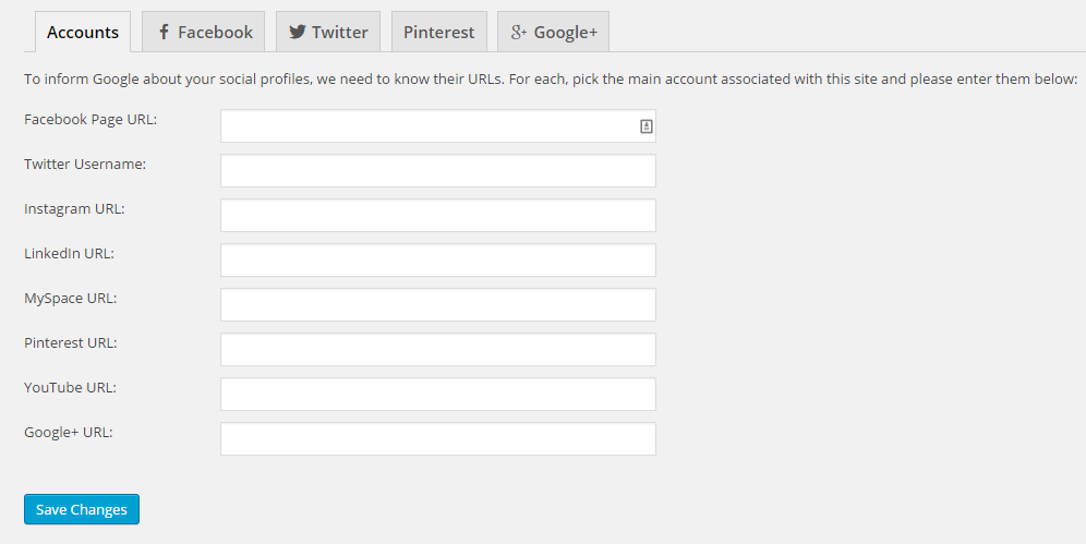 The "Accounts" tab of the Social section