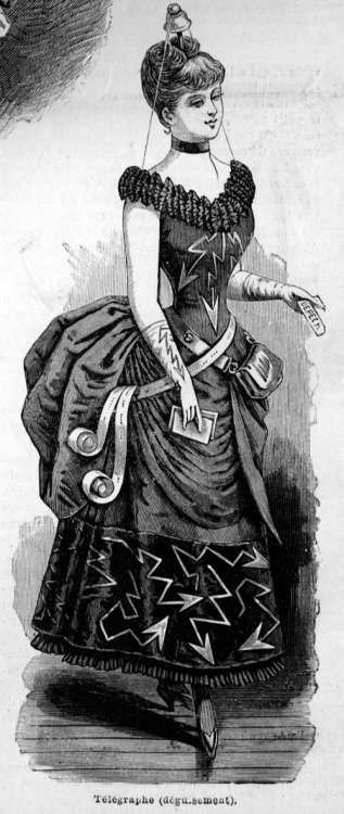 gravesandghouls: Telegraph system fancy dress costume, 1884
