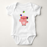 Cute Juggling Cartoon Pig Baby Bodysuit