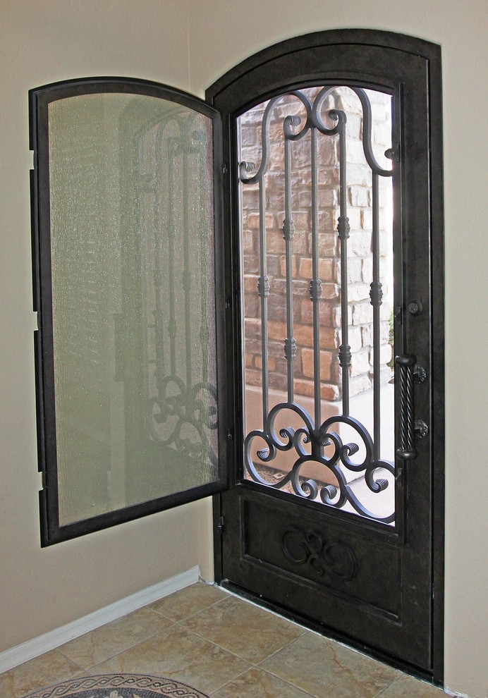 Traditional Scroll Iron Entry Door by First Impression Security Doors