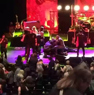 Fans of meat loaf rush to his aid as he collapses during concert 