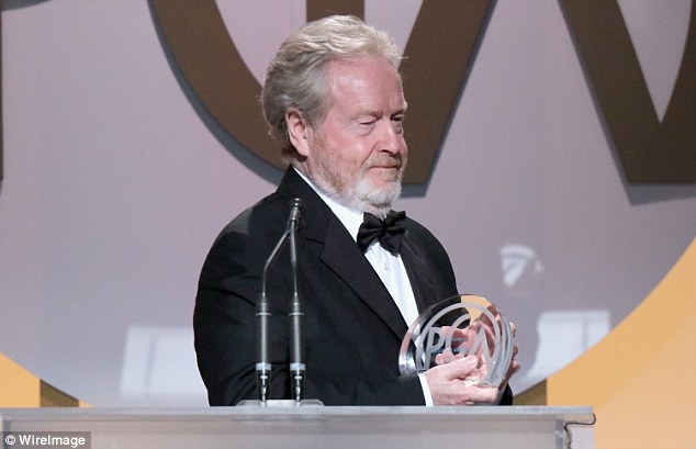 Hollywood legend: Ridley Scott spoke onstage during the ceremony
