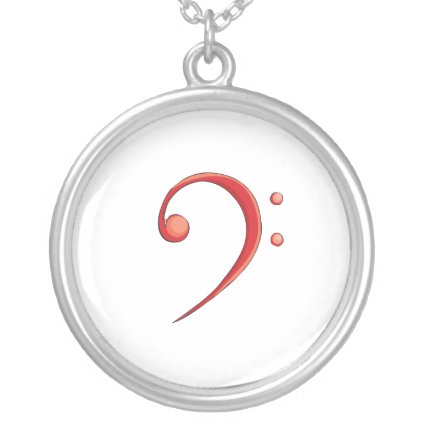 Bass Clef Casual Style Red Necklace