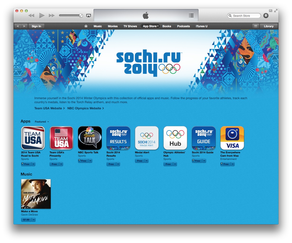 App Store Sochi 2014 (iTunes screenshot 001)