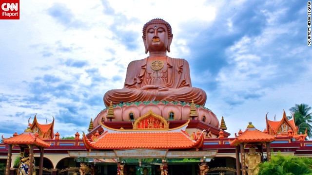 The colorful Wat Machimmaram, a Buddhist temple, features the largest sitting Buddha statue in Southeast Asia. See more photos on <a href='http://ift.tt/1a7m0RB'>CNN iReport</a>.