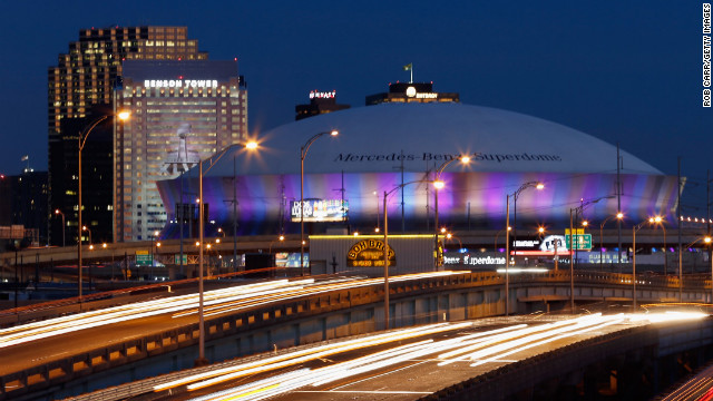 This Sunday will be the 10th time the Super Bowl has been<a href='http://ift.tt/YsRcAL' target='_blank'> hosted by New Orleans</a>. A nighttime view shows the Mercedes-Benz Superdome. 