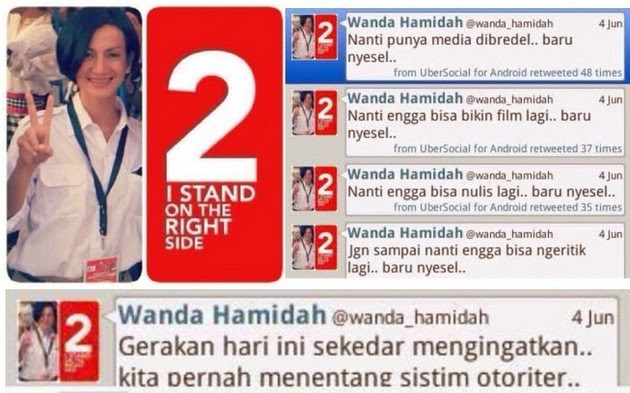 Wanda Hamidah: 'Nanti punya media dibredel, baru nyesel...'