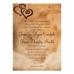 Rustic Country Wood Hearts Wedding Invitations