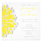 Simple Yellow and Gray Flowers Wedding Invitations