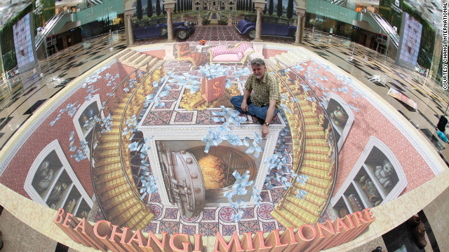 Meanwhile, artist Kurt Wenner's mesmeric optical illusions make the rush between connections a little more colorful.