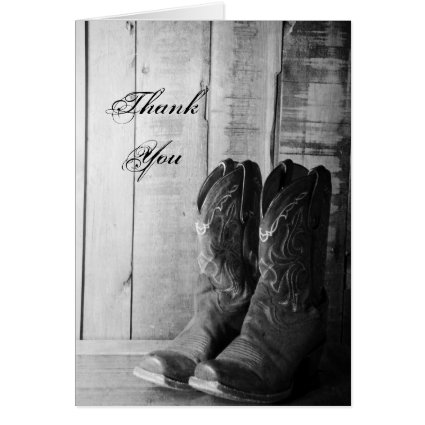 Rustic Boots Country Thank You Note Card
