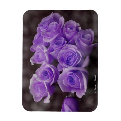 Purple colorized rose bunch flexible magnets