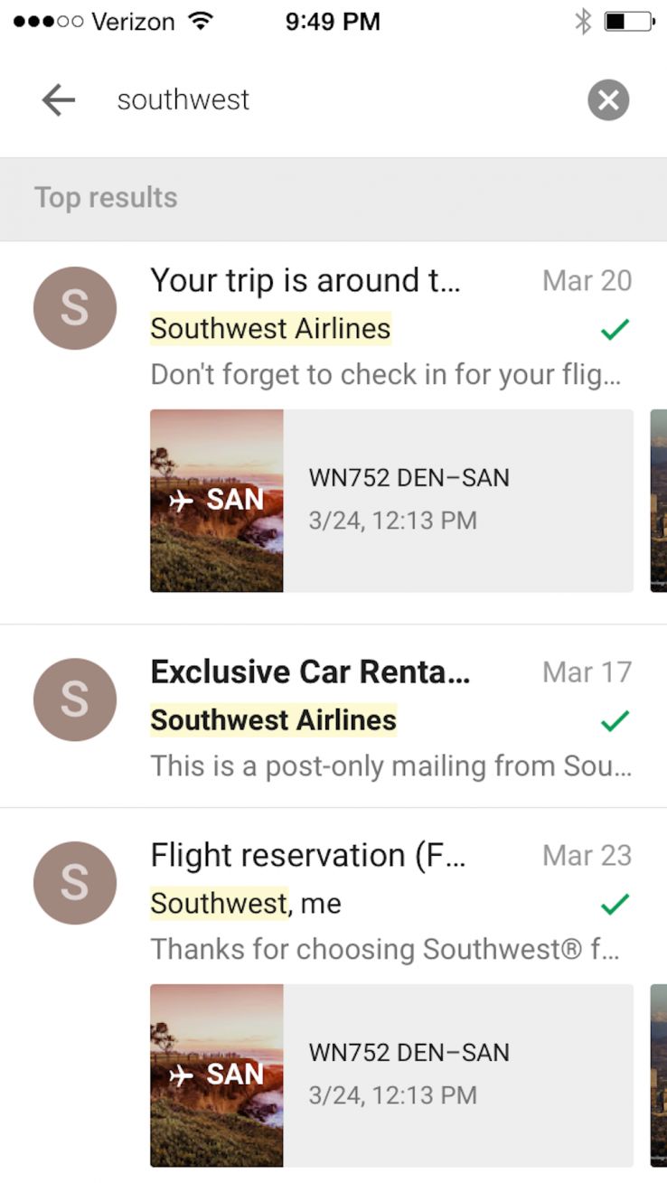 email highlights markup travel