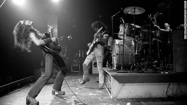 Nugent, left, plays the guitar at Alex Cooley's Electric Ballroom in Atlanta in 1975.