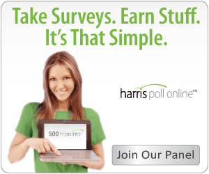 Sign up with Harris Poll Online to earn gift cards and stretch your budget!