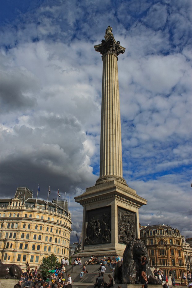 Nelson's column in Tralgar Square, London