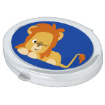 Cute Awake Cartoon Lion Compact Mirror