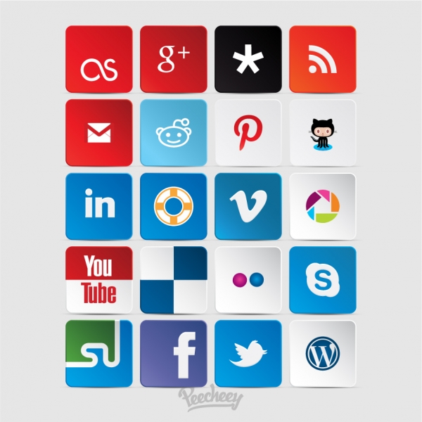 ソーシャルメディア アイコン Social media icons