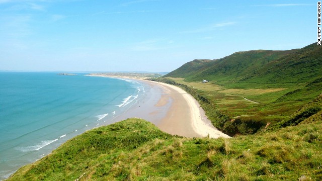 Rhossili Bay in Swansea, Wales, moved up to No. 9 from last year's No. 10 spot. While certainly not the warmest of the world's spectacular beaches, the rugged landscape and sweeping views are undeniably lovely.