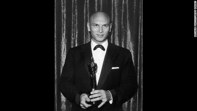 Yul Brynner repeated his stage success as the King of Siam, winning the best actor Oscar for "The King and I." He's pictured at the 1957 ceremony. 