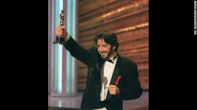 Before "Scent of a Woman," Al Pacino had been nominated for best actor four times and best supporting actor twice without winning. But the star's moment to accept the best actor Oscar finally came at the 1993 ceremony. Pacino may have won for "Scent of a Woman," but he also lost that year in the best supporting actor category for "Glengarry Glen Ross."