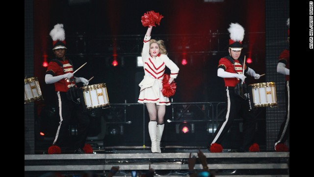 Madonna performs during the "MDNA" tour at Madison Square Garden in New York on November 12, 2012. 