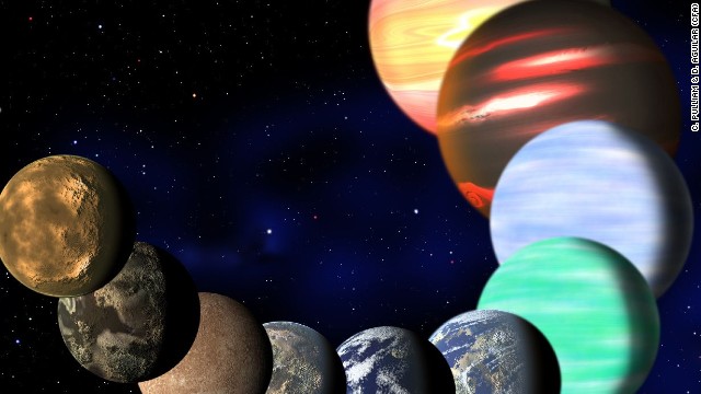 This artist's illustration represents the variety of planets being detected by NASA's Kepler spacecraft.
