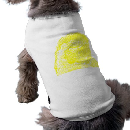 macaw head view graphic yellow outline parrot doggie t shirt