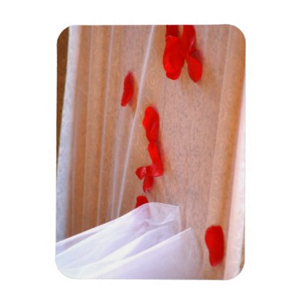Rose Petals Wedding Dress Train tan background Vinyl Magnets
