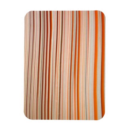 Orange and white stripe design wavy vinyl magnets