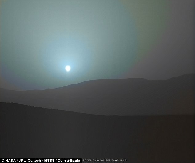 Damia Bouic from the Planetary Society was able to recreate the colours of a sunset on Mars to create these stunning views. The images were taken on 15th of April, on sol 956, after a three-year wait by the team working on the Rover's MastCam