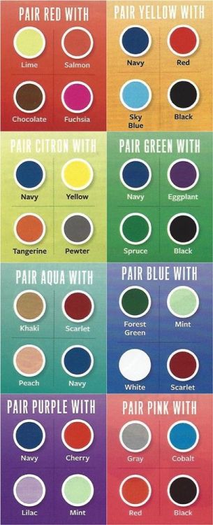 A cheat sheet to color pairing