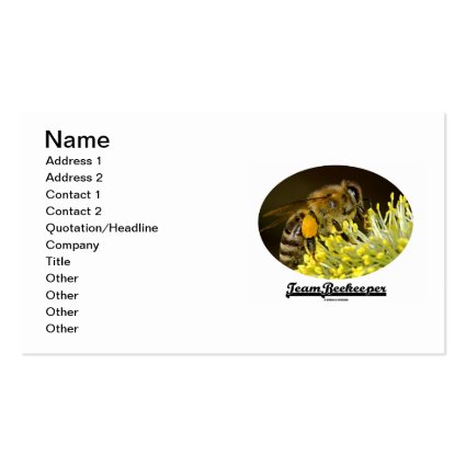 Team Beekeeper (Bee On Yellow Flower) Double-Sided Standard Business Cards (Pack Of 100)