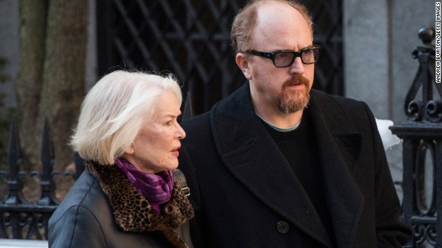 Actress Ellen Burstyn and comedian Louis C.K. attended the funeral.