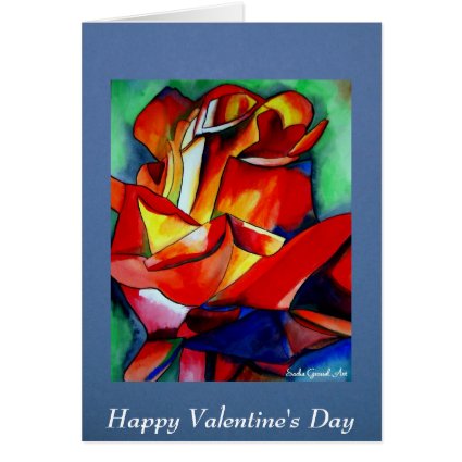 Red France Libre Rose Valentine's Day Card