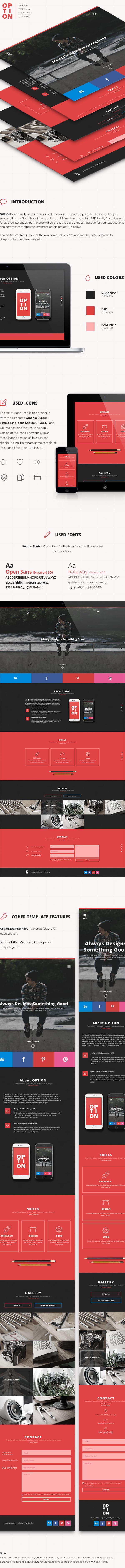 Daily Freebie: Option – A Stunning One-page Responsive Ready Web Template (PSD) 