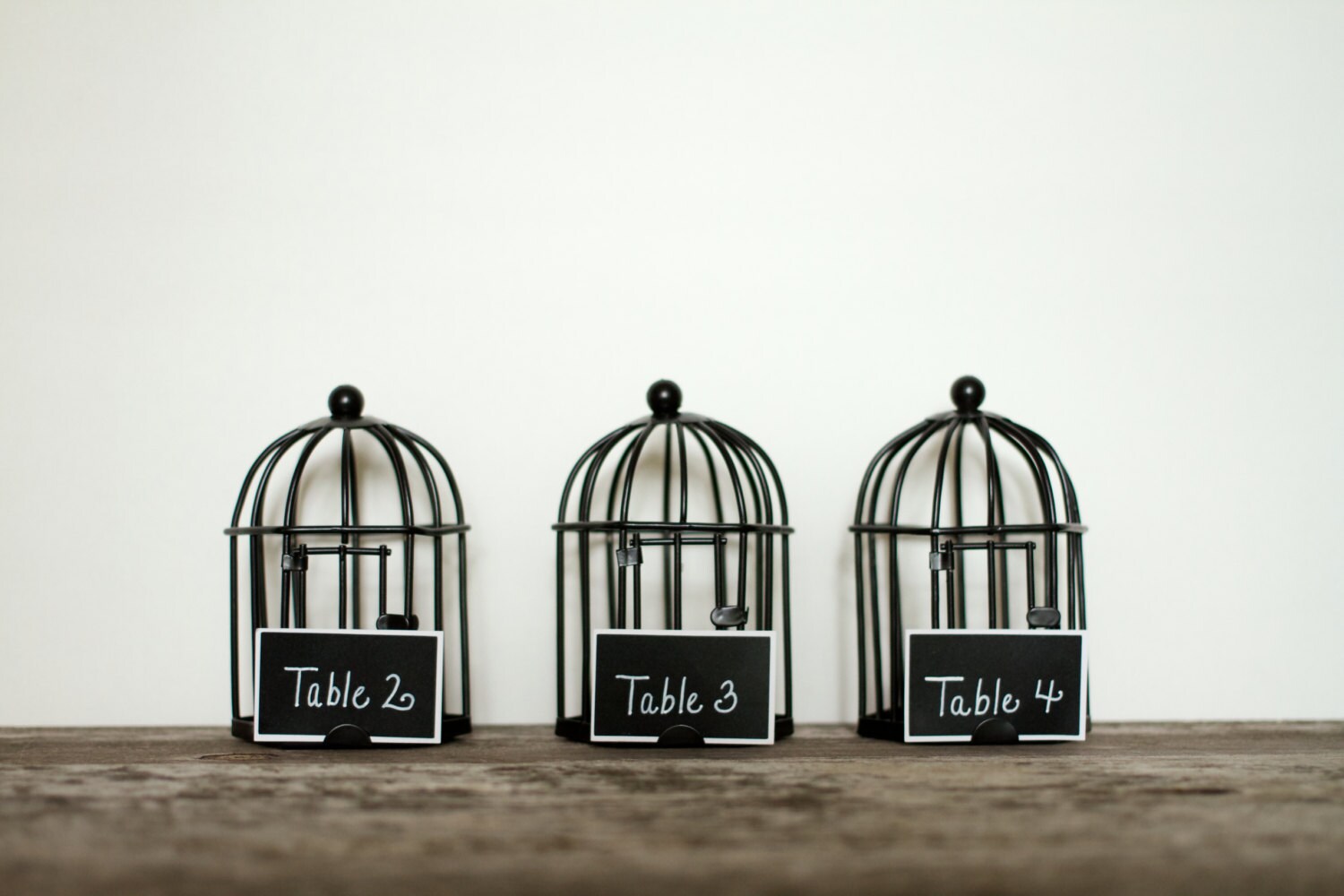 5 Mini Birdcages 4.25" x 2.75" with Blank Chalk Labels Rustic for Rustic Table Numbers Wedding Chalkboard Centerpieces Love Birds Bird Cage