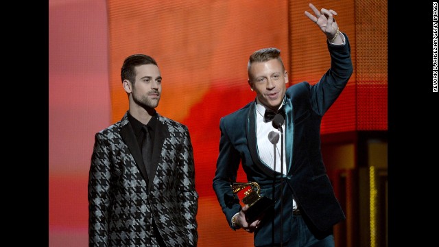 Best new artist: Macklemore & Ryan Lewis. The duo also won best rap album for "The Heist" and best rap song and best rap performance for "Thrift Shop."