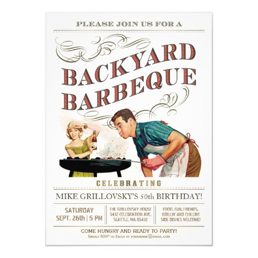 Backyard BBQ Invitations | Vintage Classic V.2