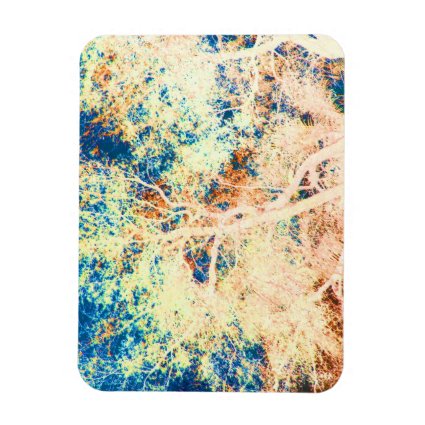 Tree abstract orange and blue background vinyl magnet