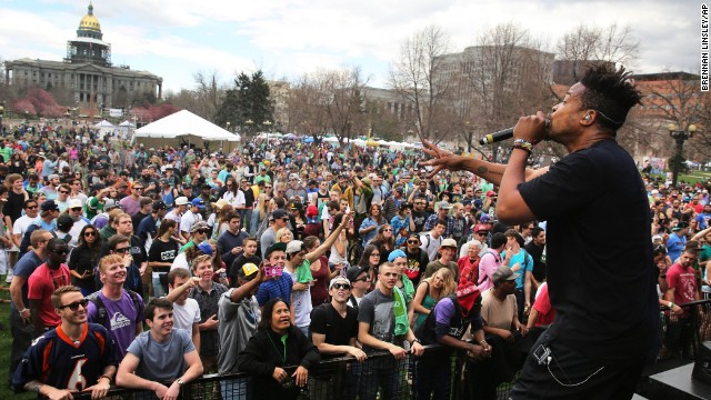 Zion I performs at Denver's festival on April 19. 