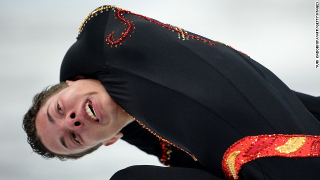 Belgium's Jorik Hendrickx competes in the men's figure skating competition on February 13.