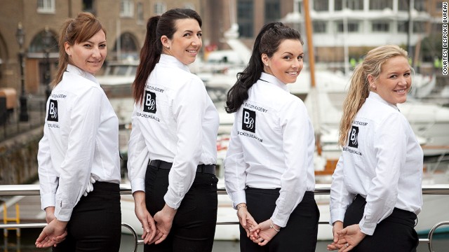 These young women are training to be superyacht stewardesses, where they hope to earn anything from $1,000 to $6,000 a week.