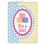 Cute Baby ABC Polka Dot Its a Girl Greeting Card