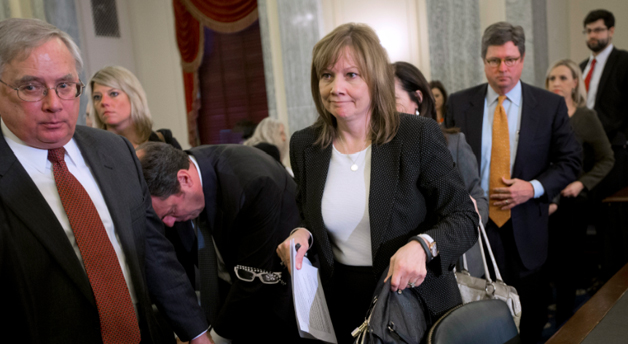 General Motors CEO Mary Barra finishes her testimony before a Congressional subcommittee last week. 