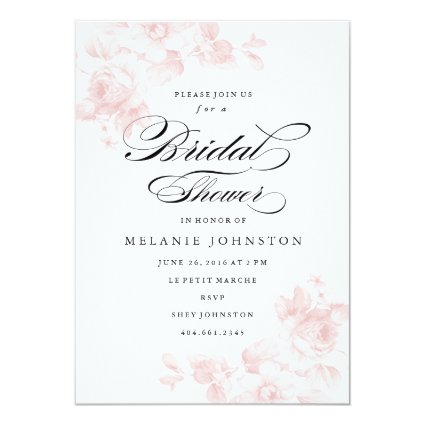 Vintage floral | Bridal Shower Invitation 5" X 7" Invitation Card