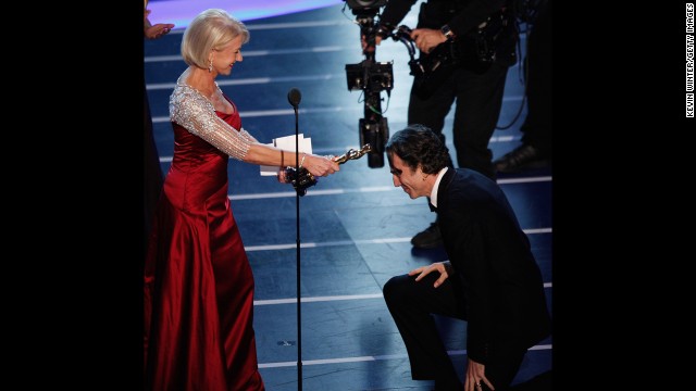 If Daniel Day-Lewis is in the running, chances are there will be an award for him. The actor won his second best actor Oscar for "There Will Be Blood." He receives the award from Helen Mirren at the 2008 ceremony.